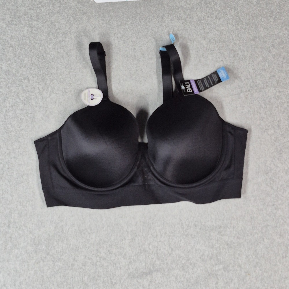 Bali Women Bra 42C Black T Shirt Underwired ‎ Strap Adjustable NWT